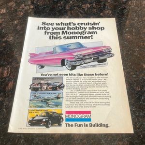 Vtg 1992 revell monogram car model ad